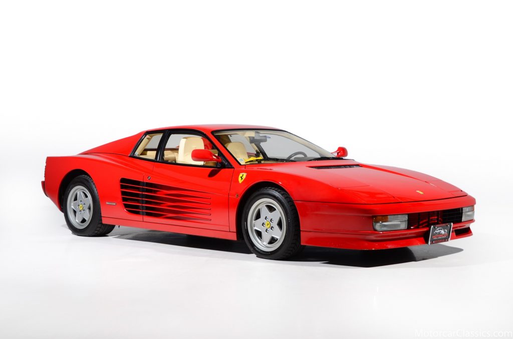 Ferrari Testarossa red white background