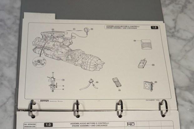 No Reserve: Ferrari F40 Workshop Manual, Spare Parts Catalog, and Service Time Schedule