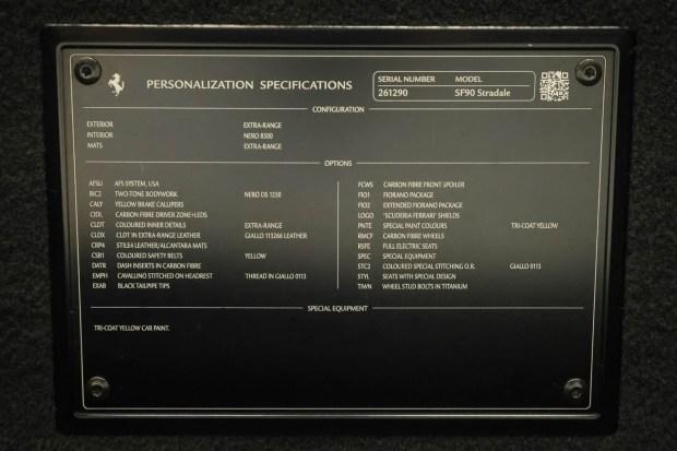 2021 Ferrari SF90 Stradale Assetto Fiorano