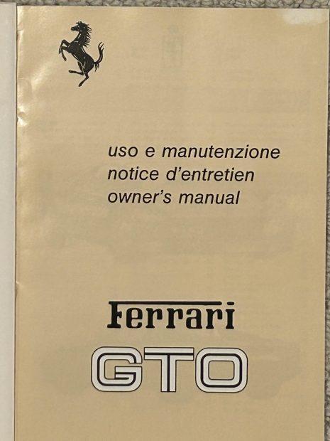 No Reserve: Ferrari 288 GTO Tool Kit and Literature Collection