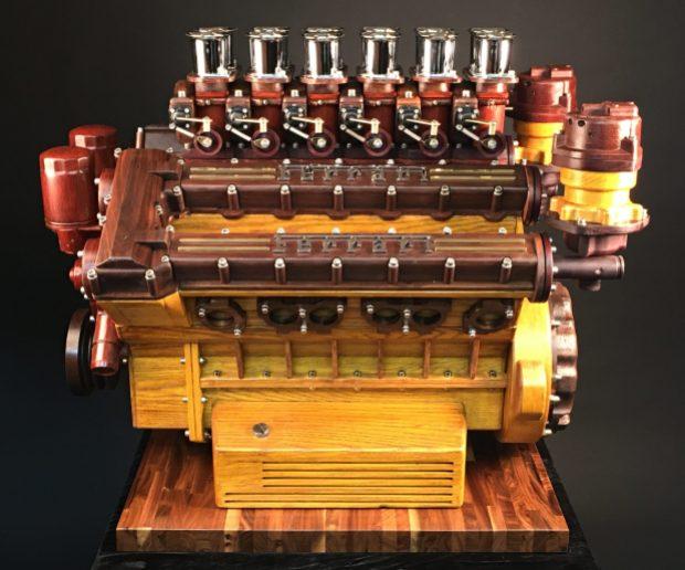 No Reserve: Ferrari V12 Wooden Scale Model
