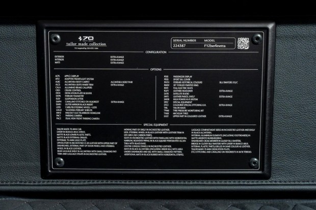 209-Mile 2017 Ferrari F12berlinetta 70th Anniversary Edition