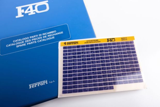 No Reserve: Ferrari F40 Spare Parts Catalog & Memorabilia