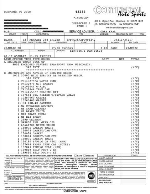 1993 Ferrari 348 TS Serie Speciale