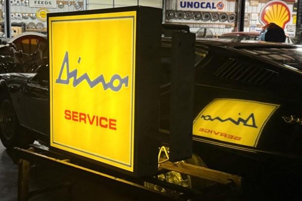 No Reserve: Double-Sided Illuminated Ferrari Dino Service Sign