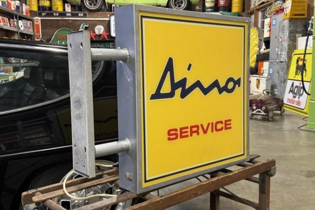 No Reserve: Double-Sided Illuminated Ferrari Dino Service Sign