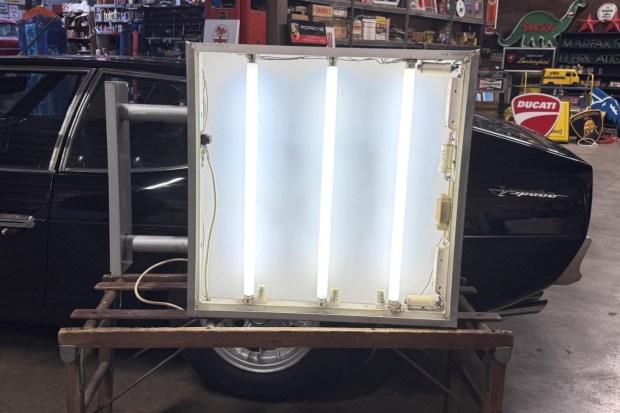 No Reserve: Double-Sided Illuminated Ferrari Dino Service Sign