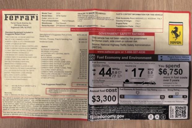 315-Mile 2024 Ferrari SF90 Spider Assetto Fiorano