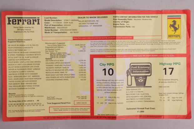 No Reserve: 2004 Ferrari 575M Maranello Fiorano Handling Package