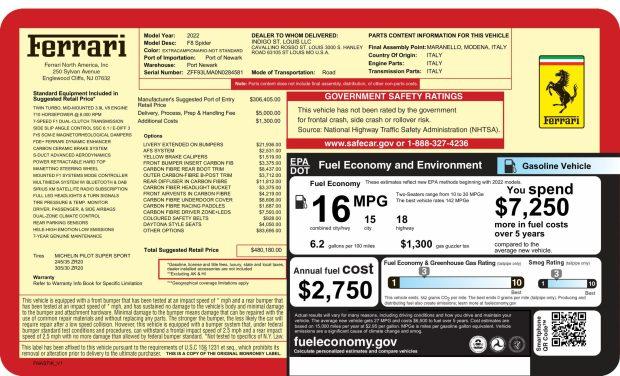 2k-Mile 2022 Ferrari F8 Spider
