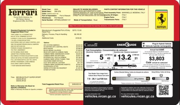 117-Mile 2024 Ferrari 296 GTB