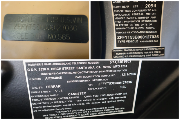 7k-Mile Euro 2002 Ferrari 360 Spider