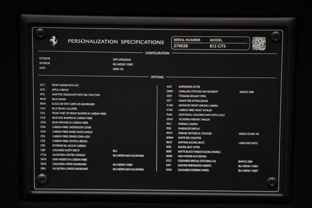 56-Mile Grigio Scuro 2022 Ferrari 812 GTS