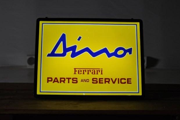 No Reserve: Illuminated Ferrari Dino Parts and Service Sign
