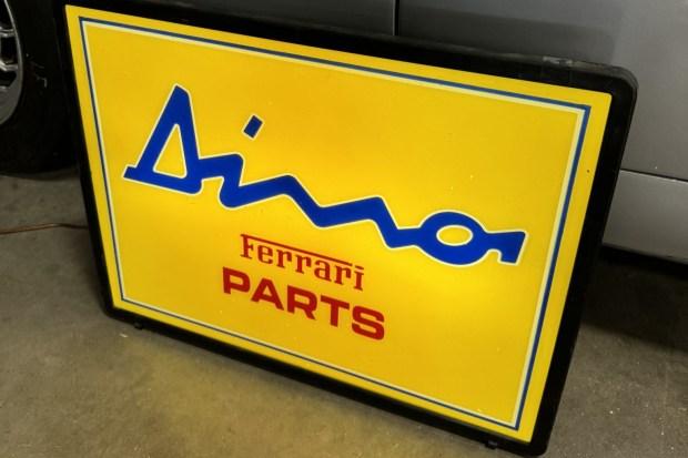No Reserve: Illuminated Ferrari Dino Parts Sign