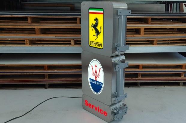 164e8ebc-f49b-4679-bf0d-7e064f65d327-09036 Double-Sided Illuminated Ferrari and Maserati Service Sign