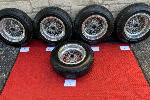 No Reserve: 15×6.5″ Ruote Borrani Wire Wheels for Ferrari