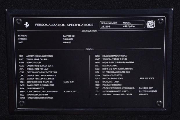 8k-Mile 2018 Ferrari 488 Spider