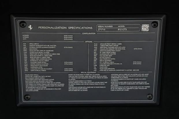 36a7137-scaled-37942 1,500-Mile 2022 Ferrari 812 GTS Tailor Made “Ispirazioni”