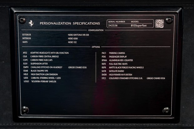4,300-Mile 2019 Ferrari 812 Superfast