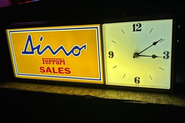 img_4607-scaled-68263-1 No Reserve: Illuminated Ferrari Dino Sales Sign and Clock
